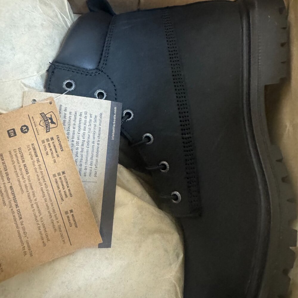 Men's 6-inch Waterproof Leather Safety Toe work Boot- Irish setter - Size 10 - Picture 7 of 9